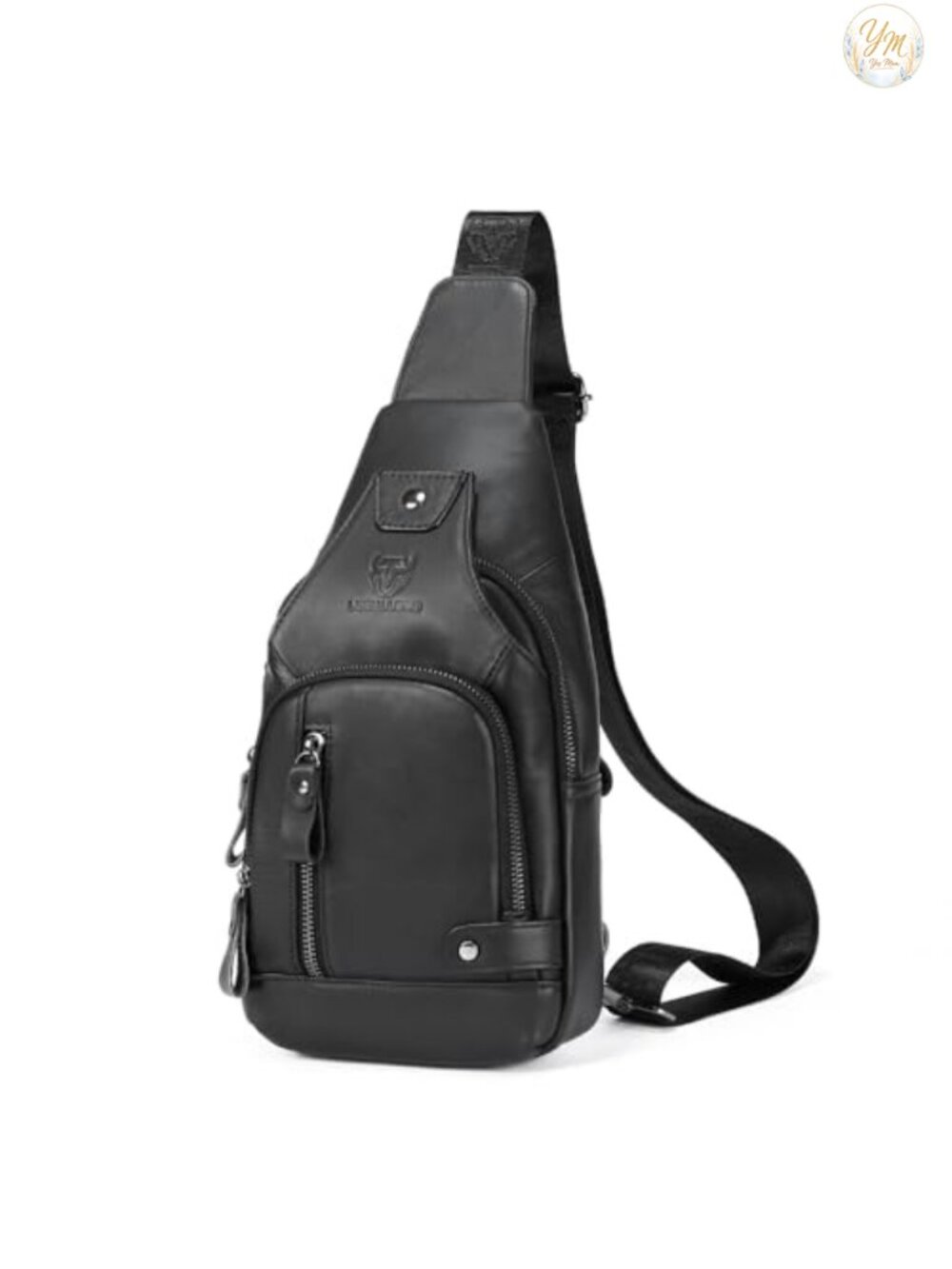 Genuine Leather Men's Sling Bag Crossbody Shoulder Backpack